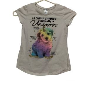 4/$20 Puppy unicorn girls graphic T-shirt sz 8